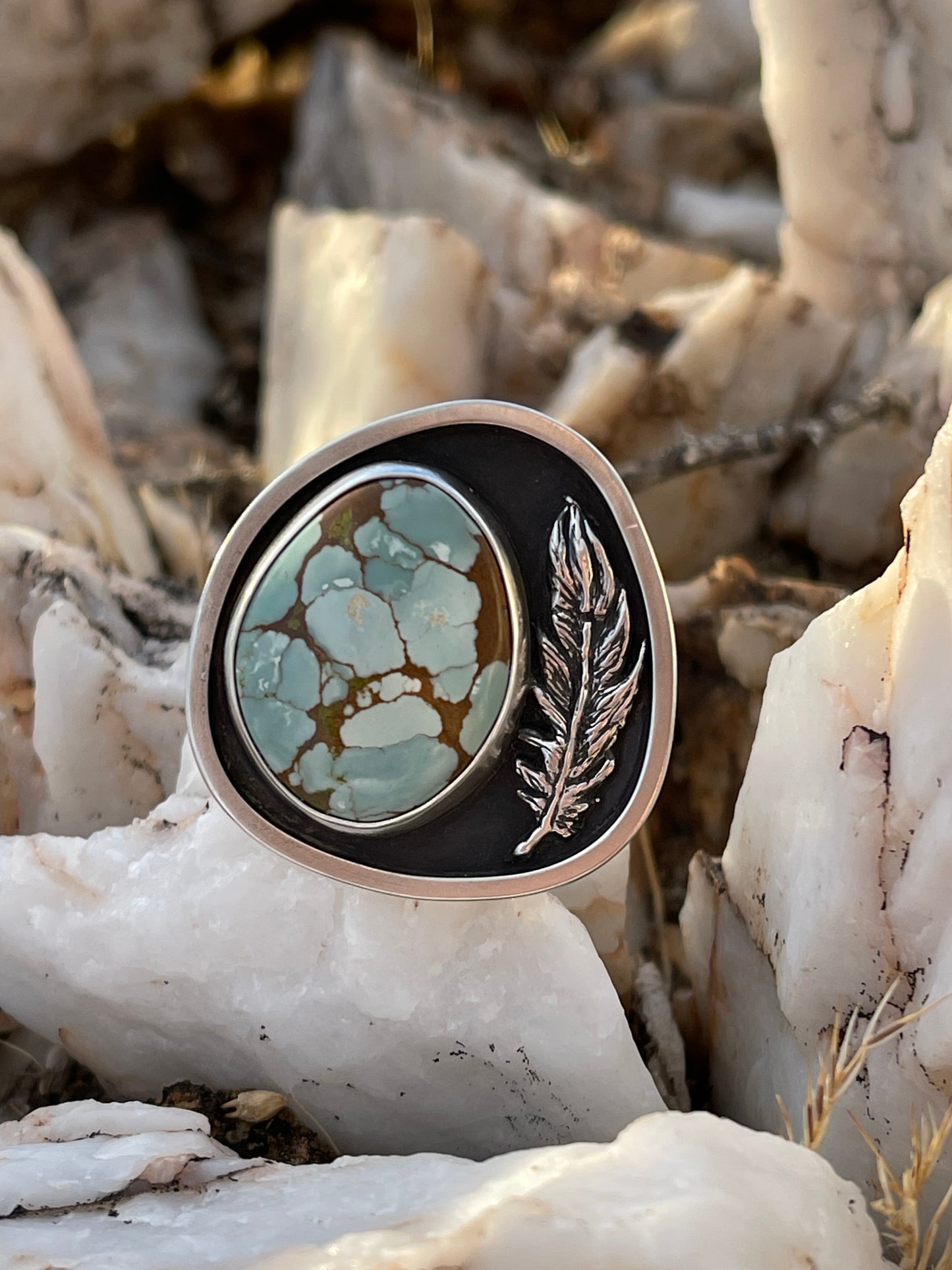 Be As A Feather Ring // Gobi Desert Turquoise // Size 6 (6.25)