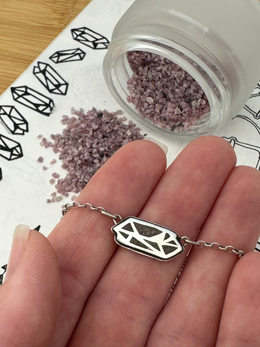 Petite Crystal Point Necklace // Ruby Inlay