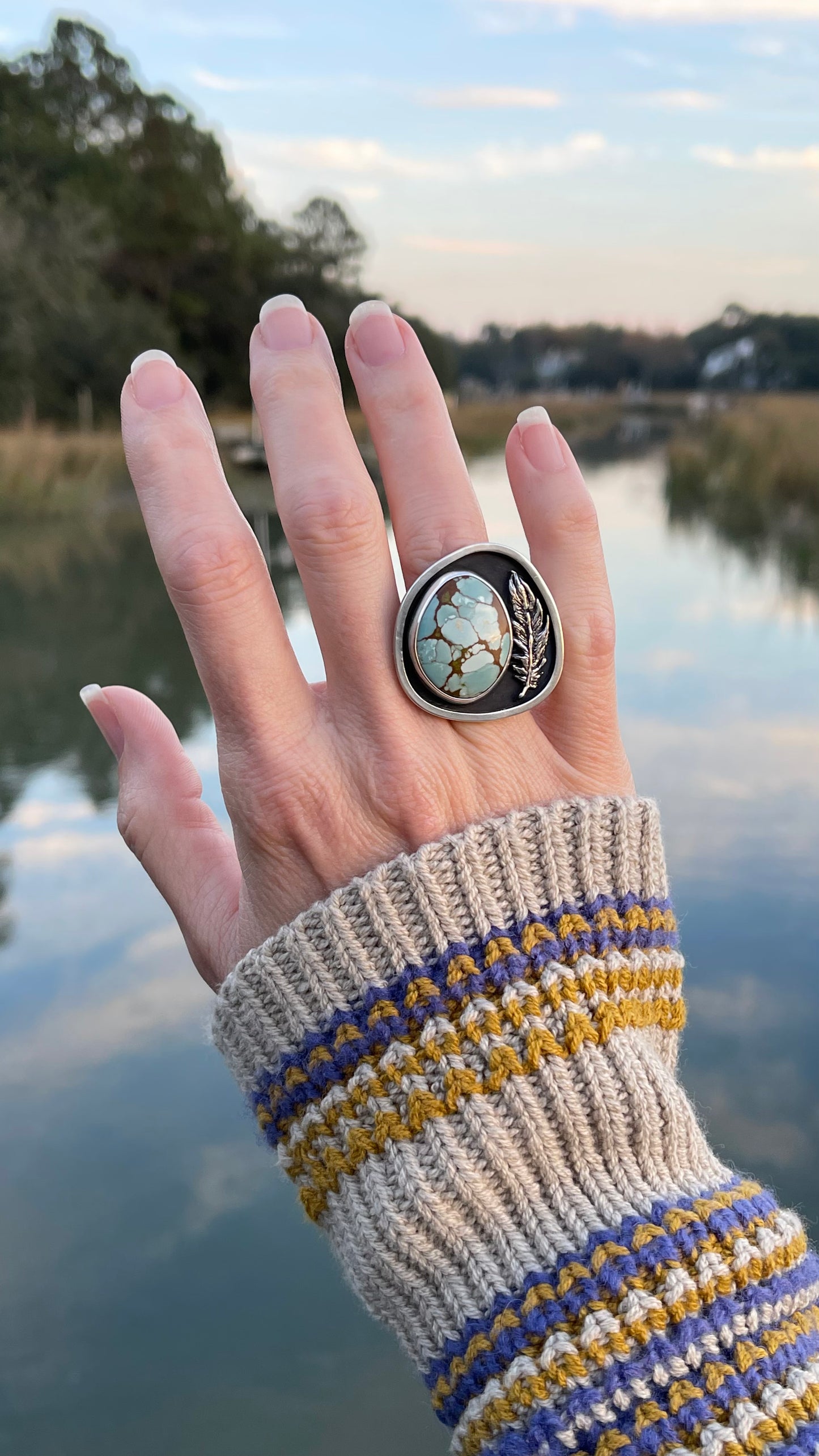 Be As A Feather Ring // Gobi Desert Turquoise // Size 6 (6.25)