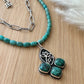 Turquoise // Layered Lotus Necklace #3