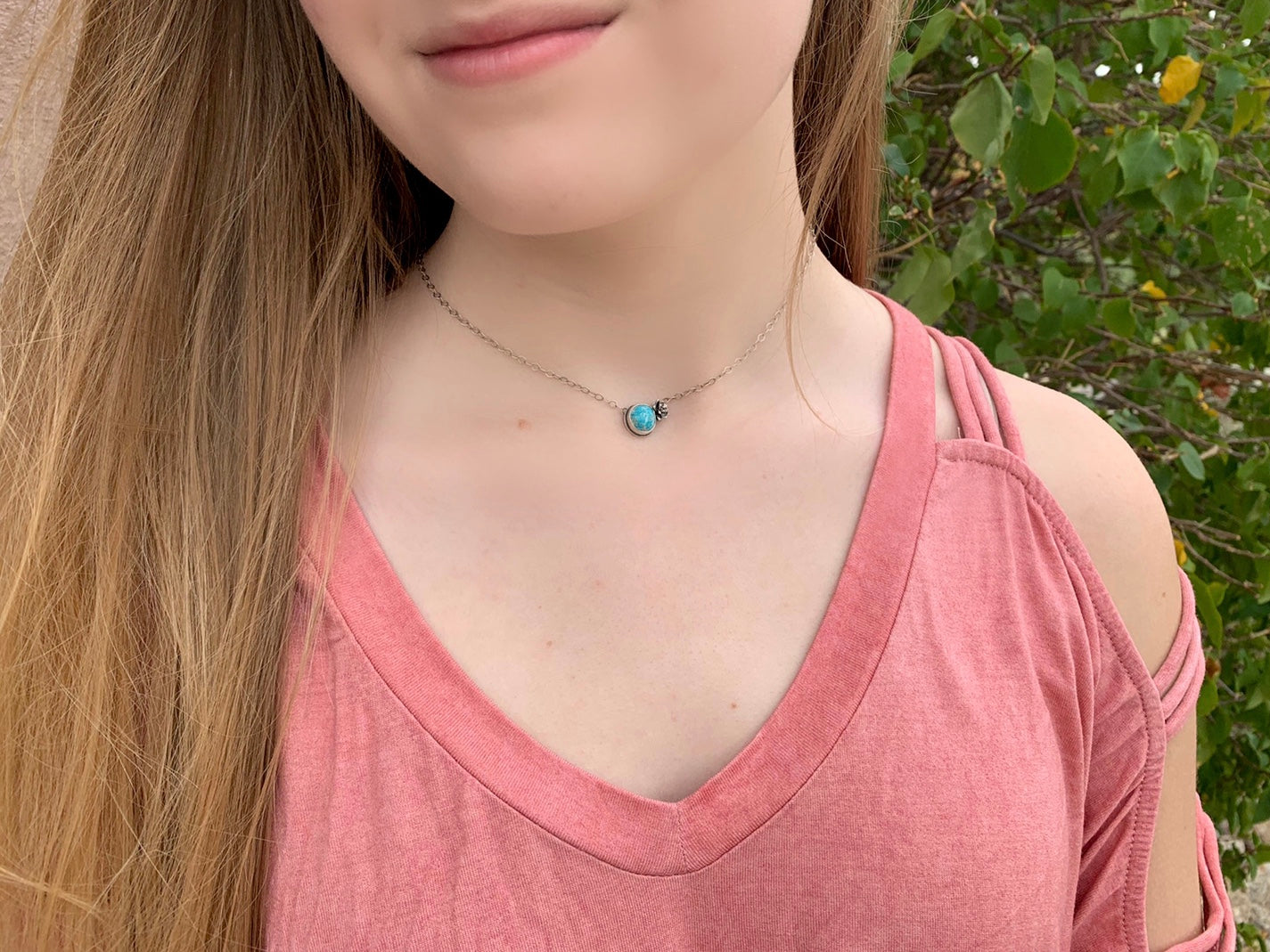 Itty Bitty Necklace #25 // Saguaro & Hubei Turquoise // Desert Dweller Series