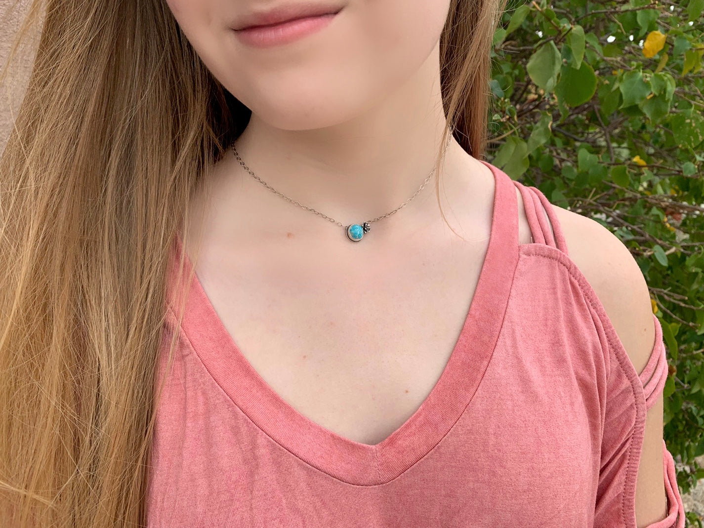Itty Bitty Necklace #47 // Succulent & Sonoran Gold Turquoise // Desert Dweller Series