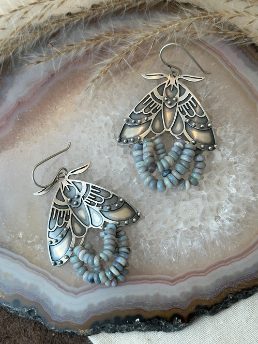 Moth Earrings // Australian Opal