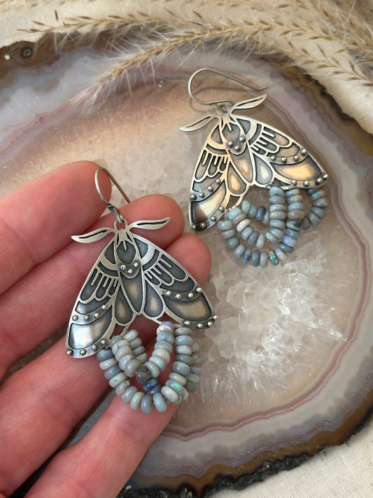 Moth Earrings // Australian Opal