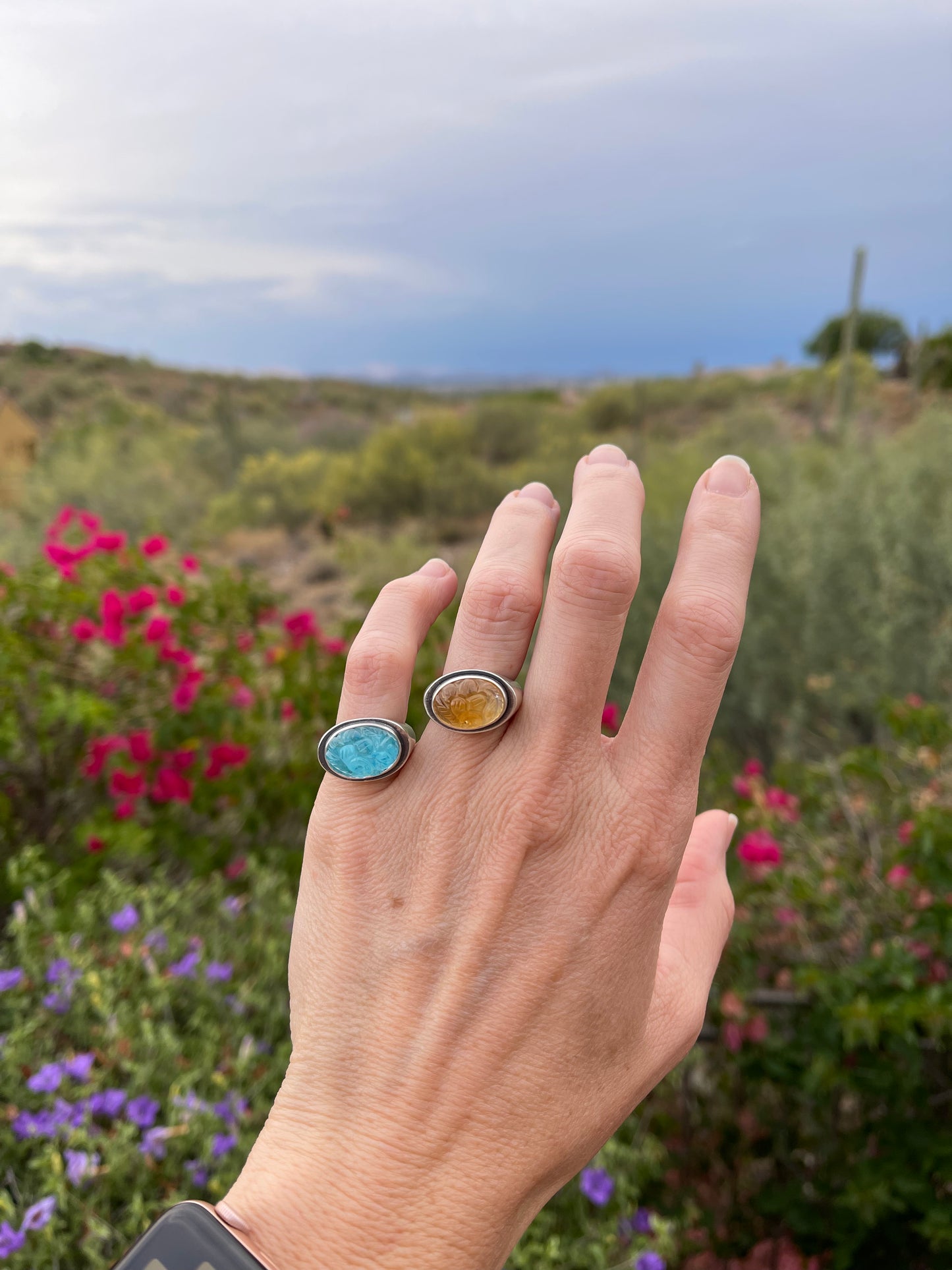 Turquoise Doublet Signet Ring // Size 5