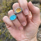 Turquoise Doublet Signet Ring // Size 5