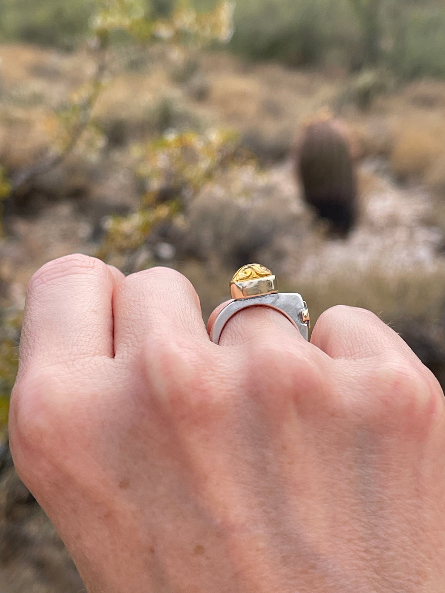 Citrine Cross Ring // Size 6