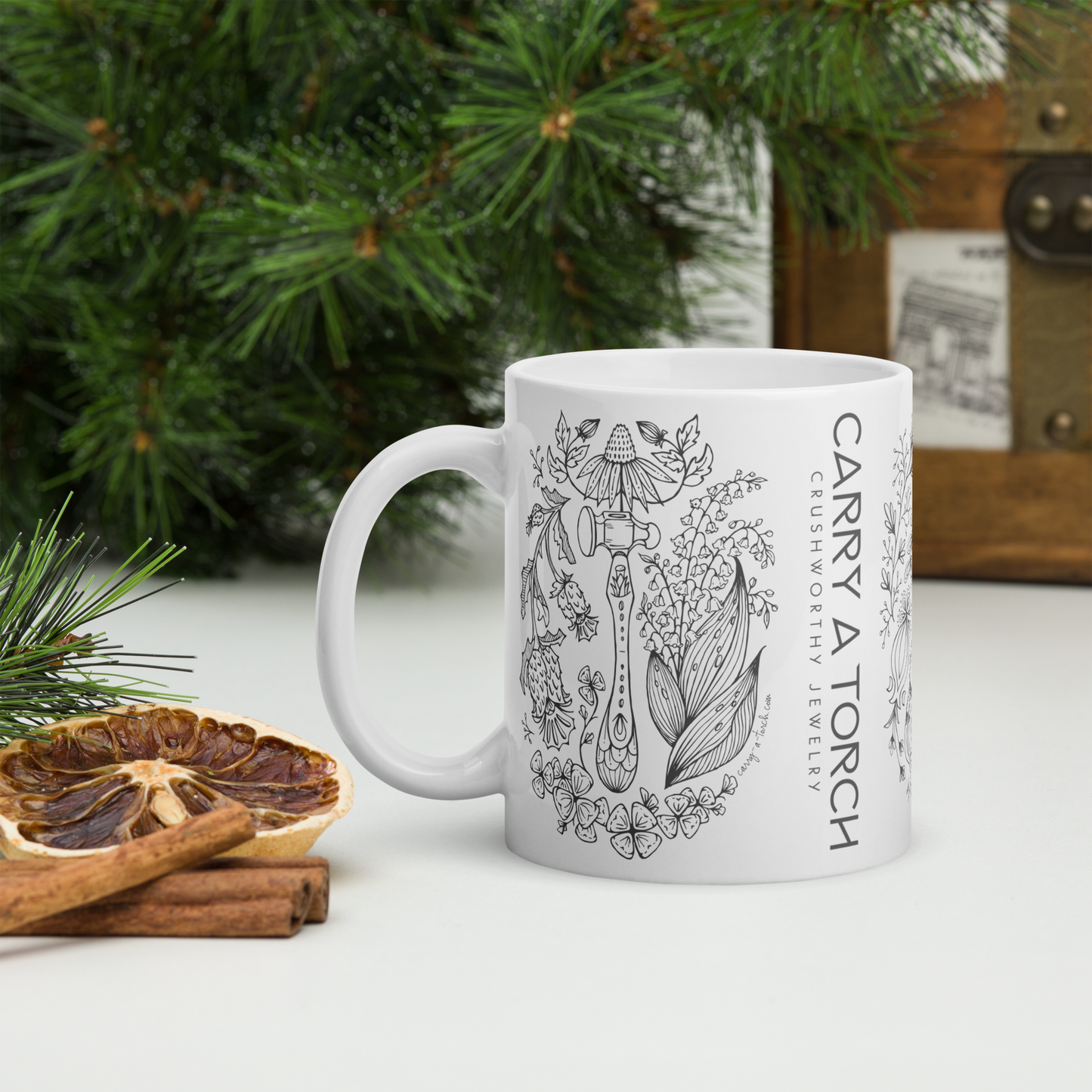 HAMMER + TORCH + SAW // White glossy mug