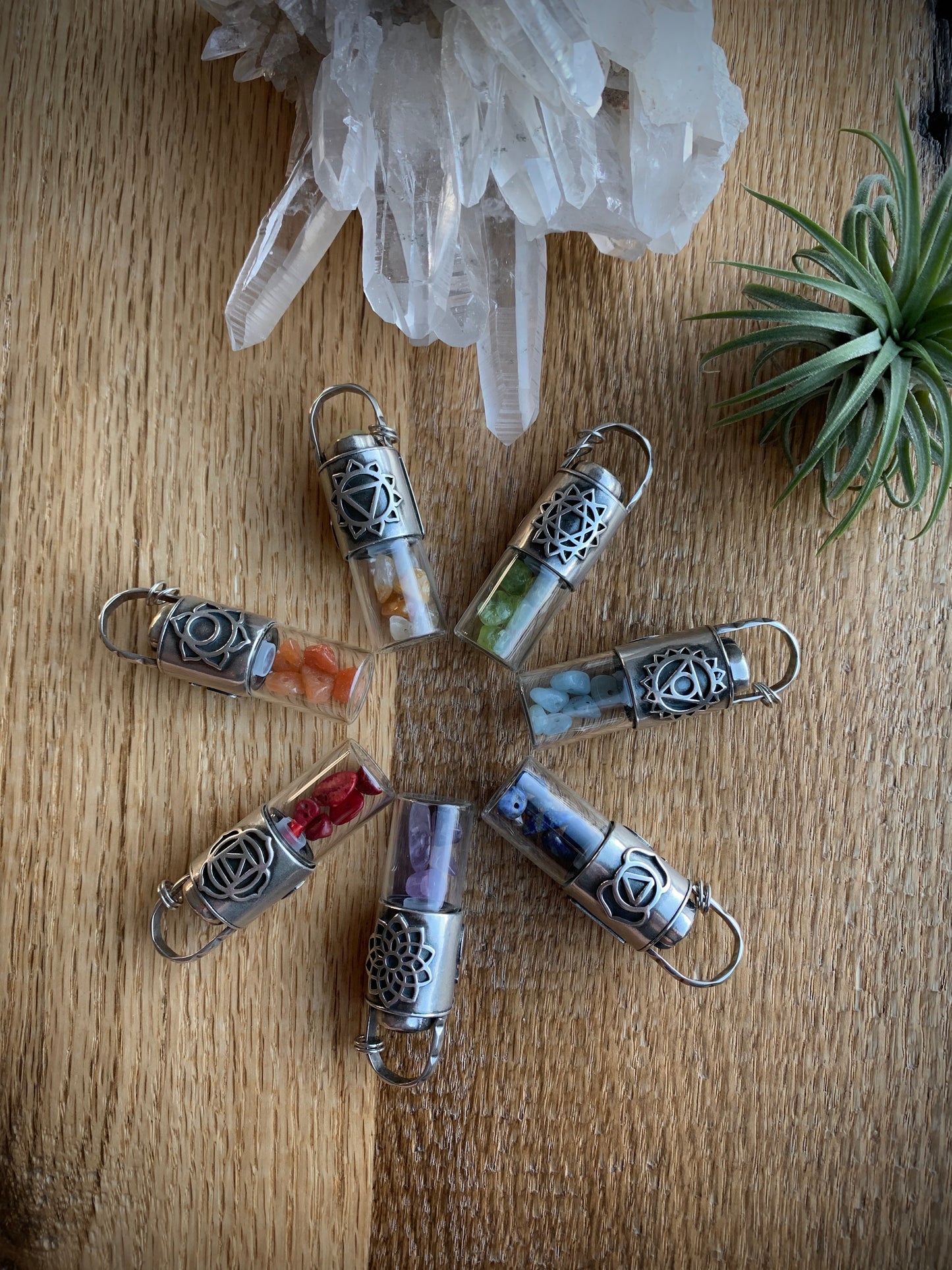 Throat Chakra Essential Oil Roller Bottle Necklace
