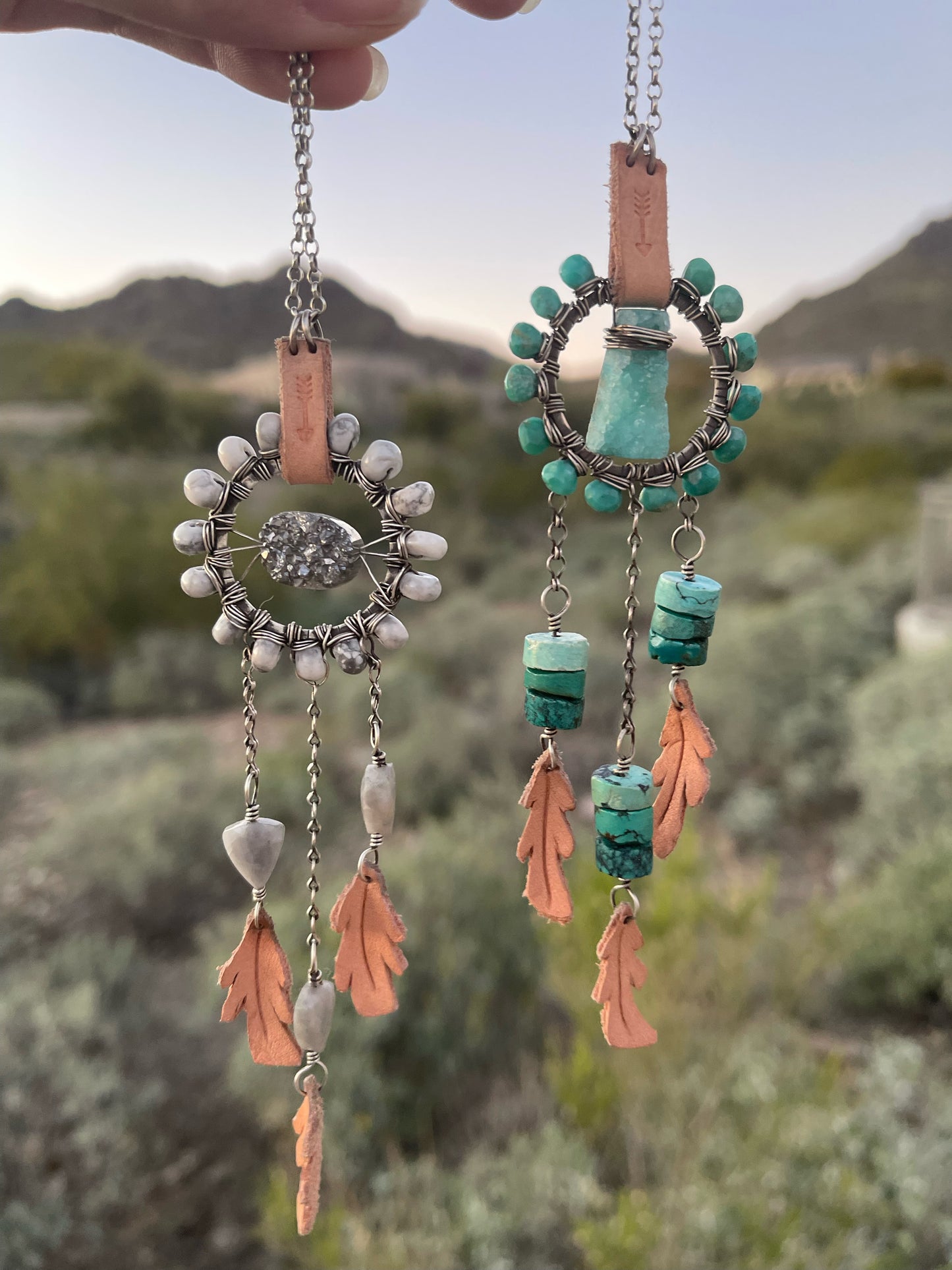 Dream Catcher Talisman Necklace // Turquoise