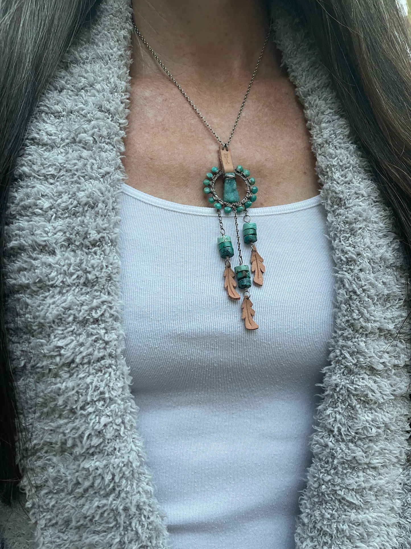 Dream Catcher Talisman Necklace // Turquoise