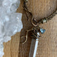 Crystal Point Viking Knit Bracelet // Brass