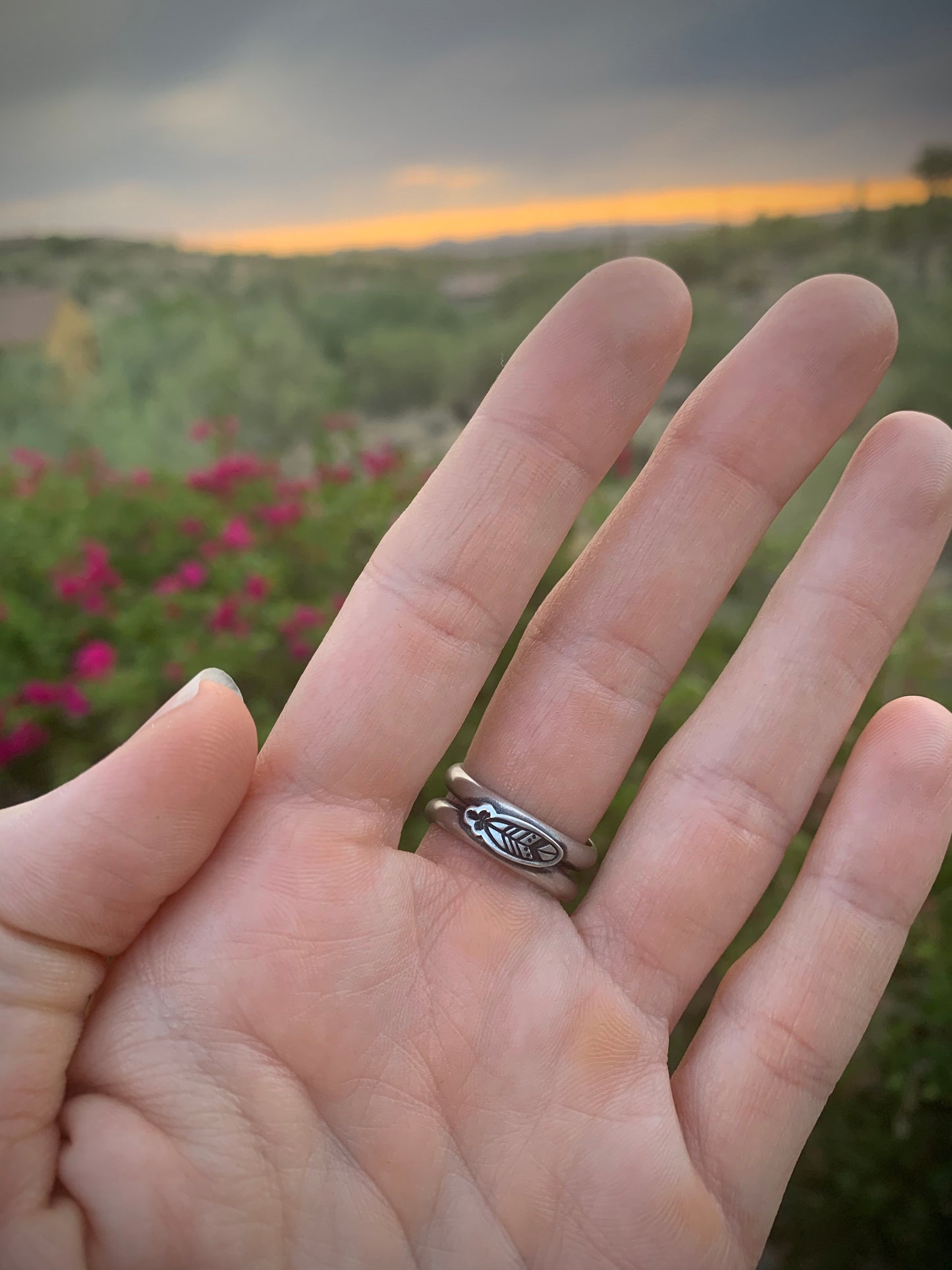 Sierra Nevada Turquoise Stack Stone Ring // Size 8.25