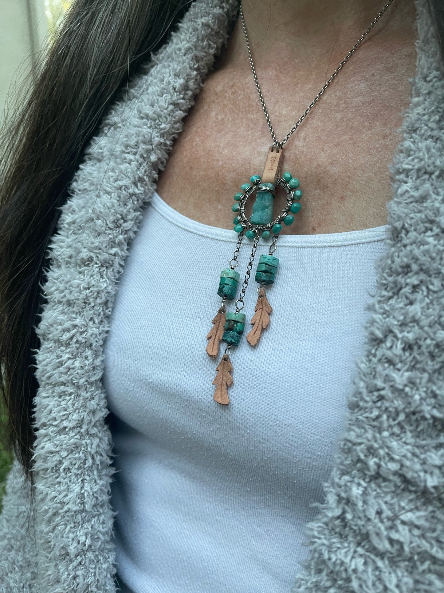 Dream Catcher Talisman Necklace // Turquoise