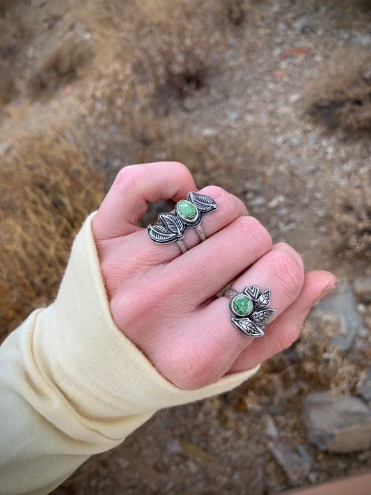 Small Leaf Cluster Ring // Sonoran Gold Turquoise // Size 7