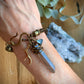 Crystal Point Viking Knit Bracelet // Brass