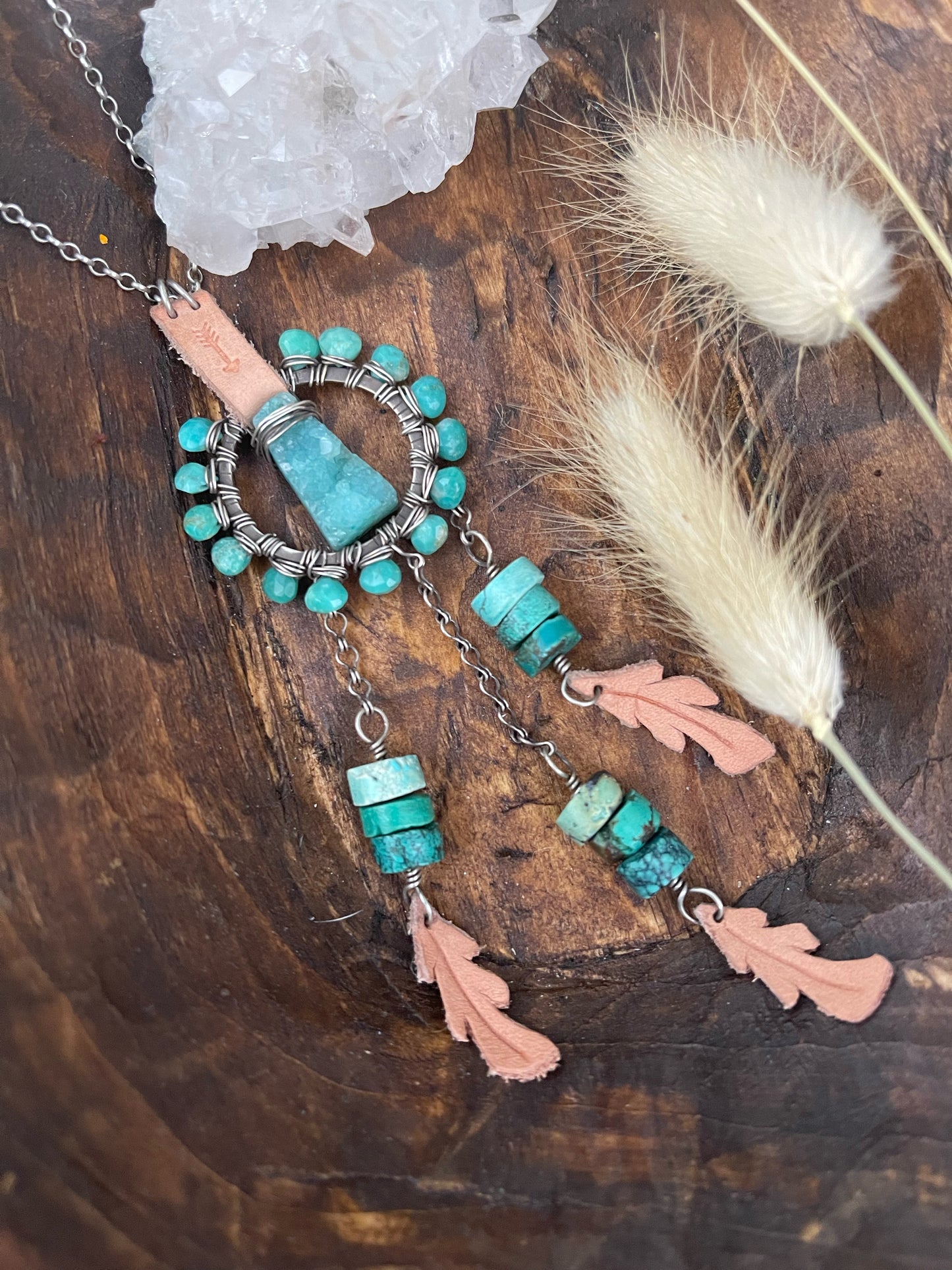 Dream Catcher Talisman Necklace // Turquoise