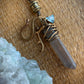 Crystal Point Viking Knit Bracelet // Brass