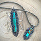 Kingman Feather Pendant Necklace // #1