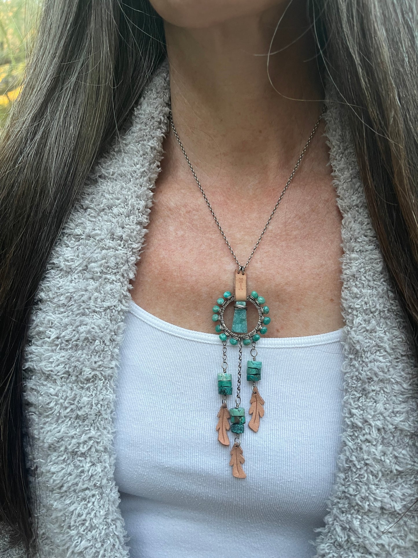 Dream Catcher Talisman Necklace // Turquoise