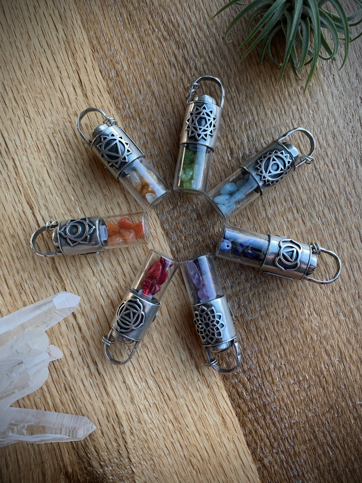 Throat Chakra Essential Oil Roller Bottle Necklace
