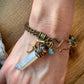 Crystal Point Viking Knit Bracelet // Brass