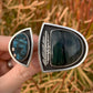 Light in the Darkness Split Shank Ring // Larsonite Jasper & Labradorite // Size 7.5